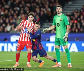 西甲-拉菲尼亚破门奥尔莫建功 莱万丢点巴萨3-1逆转马竞